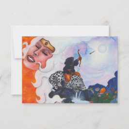 Wasserfarbene cupione reiten Katze Mutter Göttin T Dankeskarte