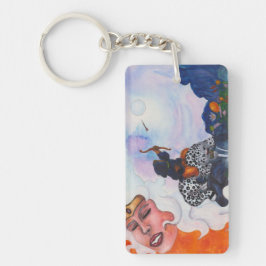 Wasserfarbene cupione reiten Katze Mutter Göttin T Schlüsselanhänger