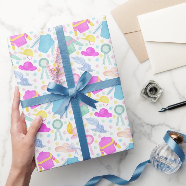 Wasserfarbene Derby Jerseys & Hats Geschenkpapier (Schenken)