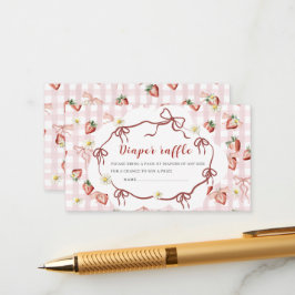 Wasserfarbene Erdbeere Daisy Baby Dusche Diape Begleitkarte