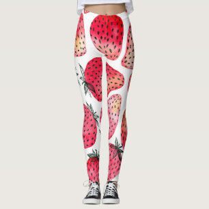 Wasserfarbene Erdbeeren Muster. Leggings