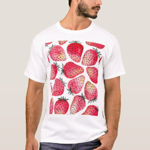 Wasserfarbene Erdbeeren Muster. T-Shirt