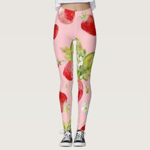 Wasserfarbene Erdbeeren, nahtlos, fruchtig. Leggings