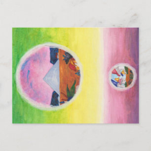 Wasserfarbene Fantasy Dimensions Pyramide Dream We Feiertagspostkarte