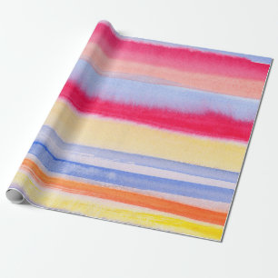 Wasserfarbene farbenfrohe Streifen.streifen, wasse Geschenkpapier