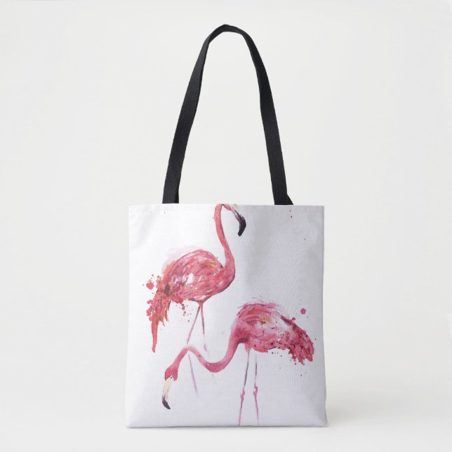 Wasserfarbene Flamingos, elegantes Design. (Vorderseite)