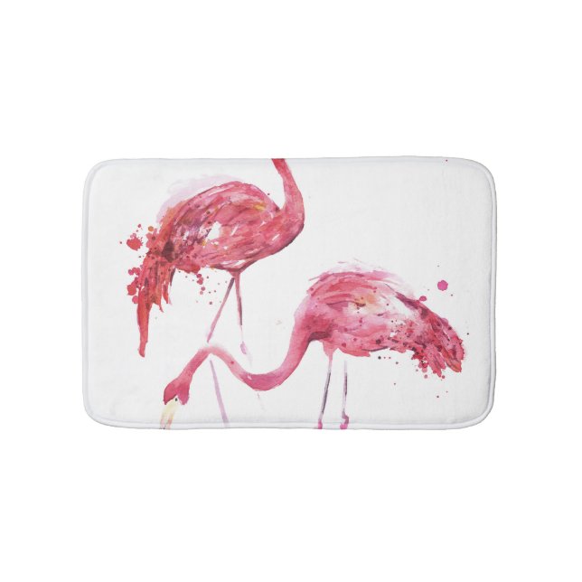 Wasserfarbene Flamingos, elegantes Design. Badematte (Vorderseite)