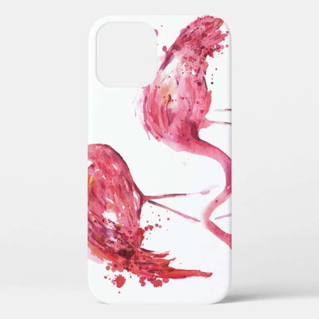 Wasserfarbene Flamingos, elegantes Design. Case-Mate iPhone Hülle (Rückseite)