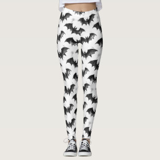 Wasserfarbene Fledermäuse im Flug Halloween-Muster Leggings
