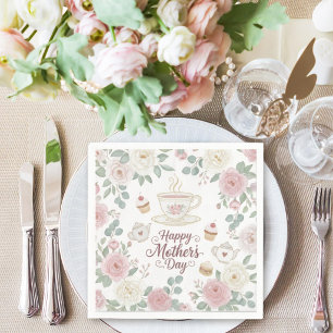 Wasserfarbene Florale Muttertags-Teeparty  Serviette