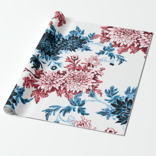 Wasserfarbene florale nahtlose Muster auf weißem H Geschenkpapier