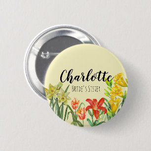 Wasserfarbene Frühlingsblumen Blumenbilder Button