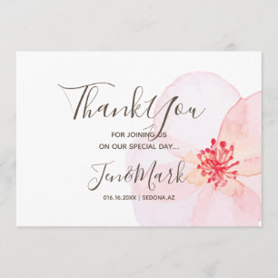 Wasserfarbene Frühlingsblumen. Hochzeit Danke