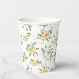 Wasserfarbene Frühlingsblumen & Milchdesign Pappbecher