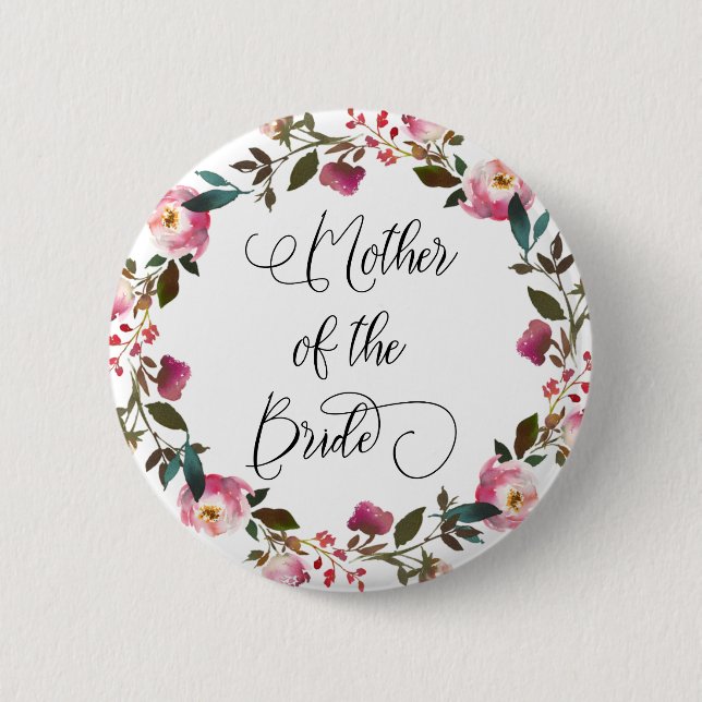 Wasserfarbene Frühlingsflormutter der Braut Button (Vorderseite)