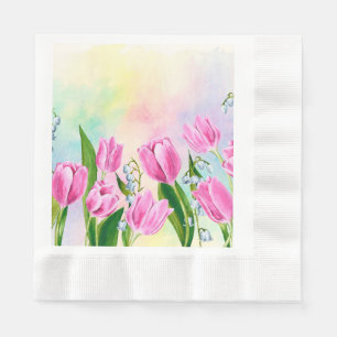 Wasserfarbene Frühlingshuppen Serviette