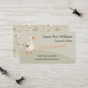 Wasserfarbene Gänse Mommy Playdate Calling Card Telefonnummerkarte