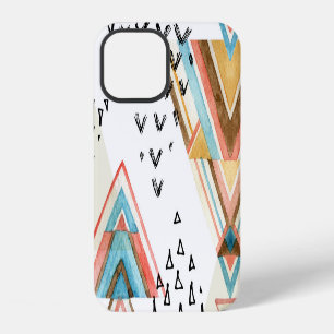 Wasserfarbene geometrische Nahtlosigkeit: Tribal-S iPhone 12 Hülle