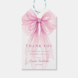 Wasserfarbene Geschenkanhänger mit Schleife für Ba