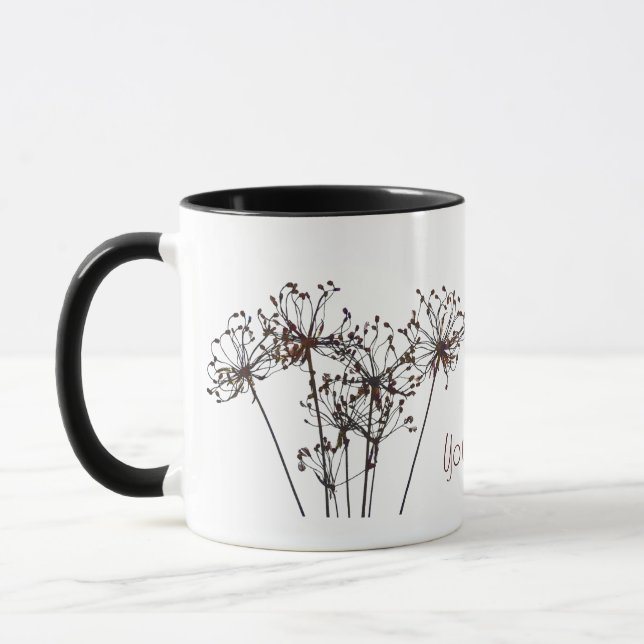 Wasserfarbene getrocknete Blume Tasse (Links)
