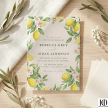 Wasserfarbene Girlande Mediterrane Zitrus-Hochzeit