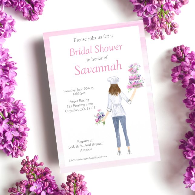 Wasserfarbene Girls Backen Brautparty Einladung (Von Creator hochgeladen)