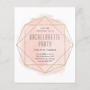 Wasserfarbene Glitter-Pink-Junggesellinnen-Abschie