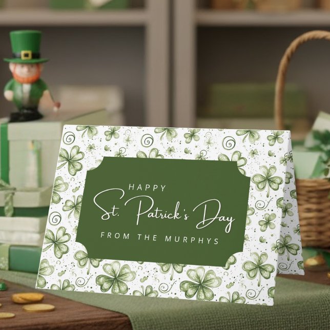 Wasserfarbene grüne Shamrocks Frohen St. Patrick's Karte (Von Creator hochgeladen)