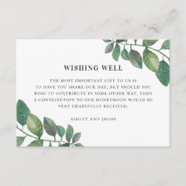 Wasserfarbene Grünpflanzen Hochzeit wünschenswert Begleitkarte