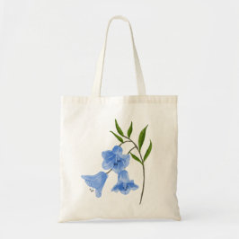Wasserfarbene handbemalte Bluebell-Blume Tragetasche
