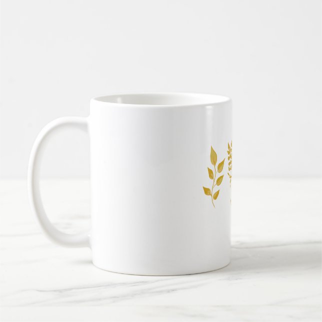 Wasserfarbene handbemalte farbige Foliage Kaffeetasse (Links)