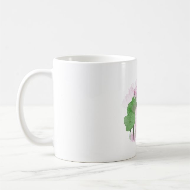 Wasserfarbene handbemalte Lotus Kaffeetasse (Links)