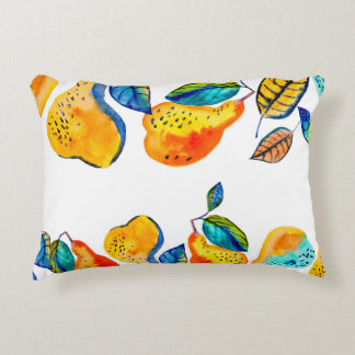 Wasserfarbene, handgemalte Birnen im nahtlosen Rah Dekokissen