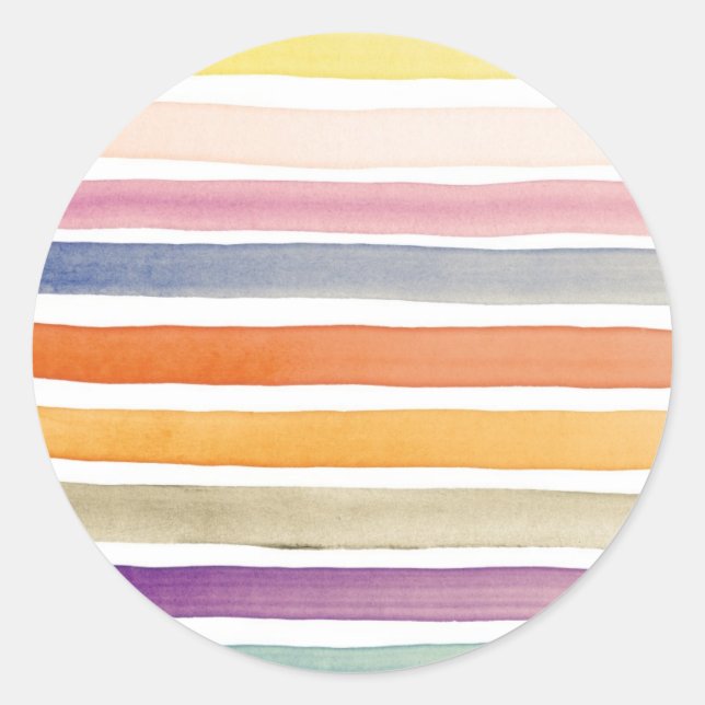 Wasserfarbene handgemalte Pinselstriche, Banner. Runder Aufkleber (Vorderseite)