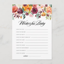 Wasserfarbene Herbstblüten wünschen sich eine Baby Begleitkarte