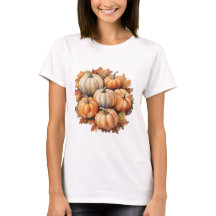 Wasserfarbene Herbstpumpen mit Blätter