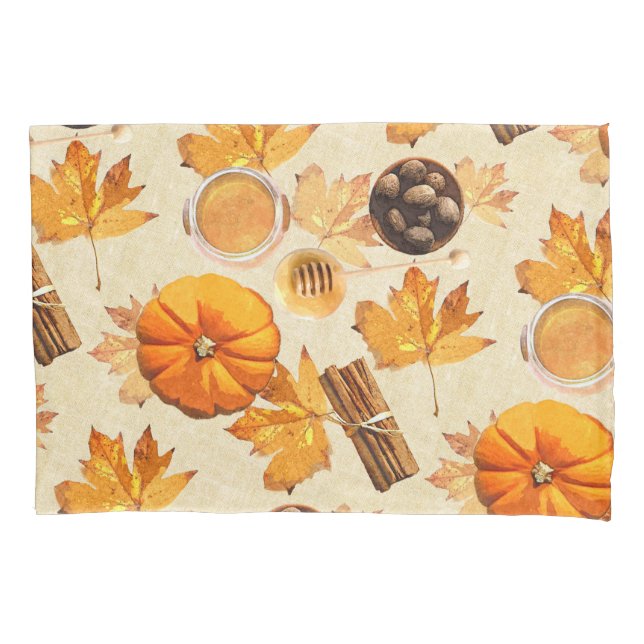 Wasserfarbene Herbstzauber - Vintage Düfte Kissenbezug (Vorderseite)