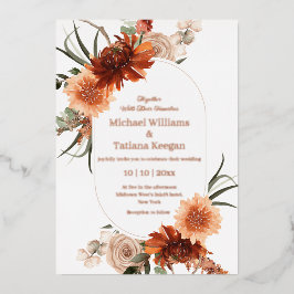 Wasserfarbene Herde Terracotta Hochzeit Folieneinladung