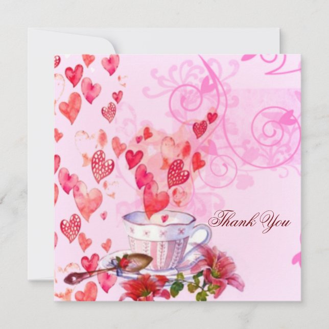 Wasserfarbene Herzen und Blume (Vorderseite)