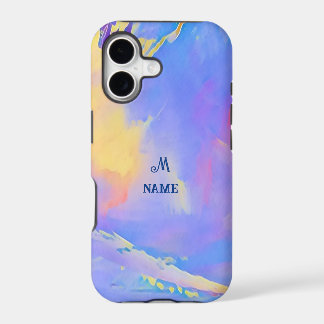 Wasserfarbene Himmelblaue Wolken Monogramm Persona