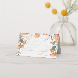 Wasserfarbene Hochzeitsblumenhellholz-Platzkarten Platzkarte