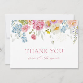 Wasserfarbene Hübsche Wildblumen Babydusche Dankeskarte