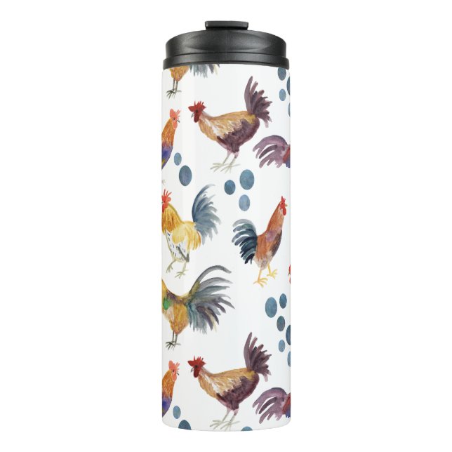 Wasserfarbene Hühner Eier Barnyard Hühner Thermosbecher (Vorderseite)