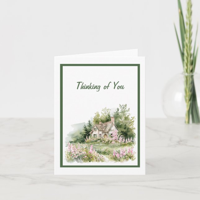 Wasserfarbene Hütte Karte (Vorderseite)