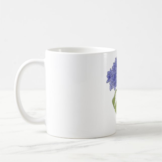 Wasserfarbene Hydrangea-Blume Kaffeetasse (Links)
