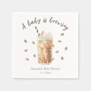 Wasserfarbene Kaffeepause Babydusche Serviette