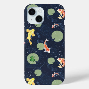 Wasserfarbene Koi-Fisch-Teich-Nahtloses Muster Case-Mate iPhone Hülle