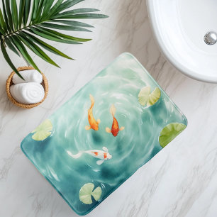 Wasserfarbene Koi-Fische Serenität Badematte