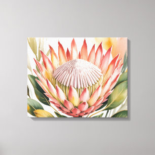 Wasserfarbene König-Protea Leinwanddruck