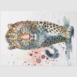 Wasserfarbene Leopard-Spritzmuster Seidenpapier